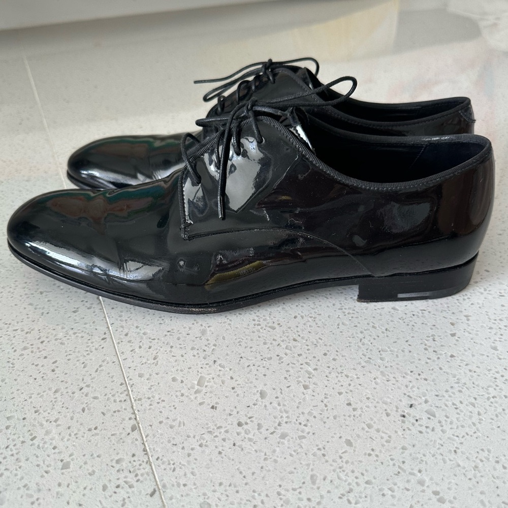 Giorgio Armani Glossy Black Oxfords